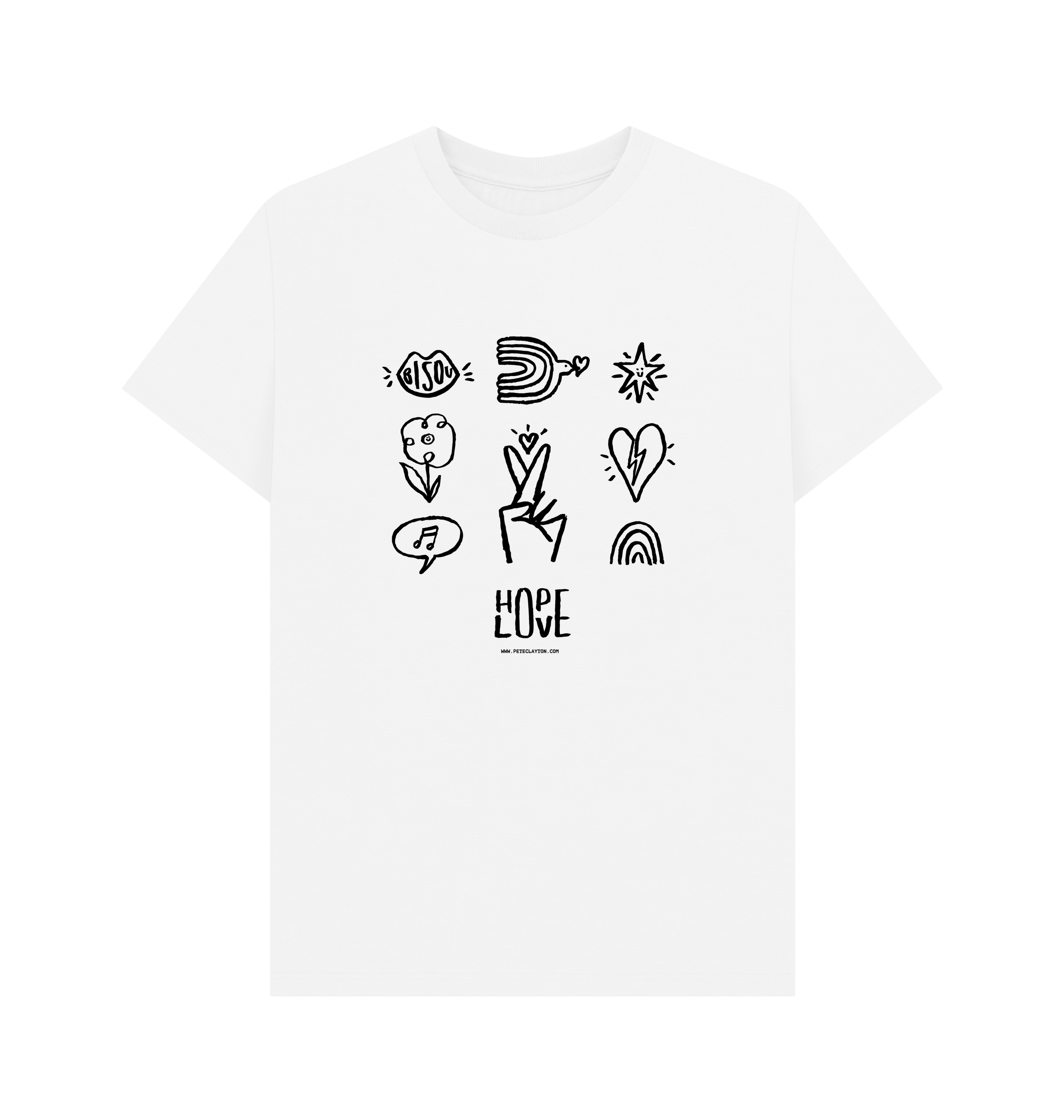 White Printed T-shirt Front