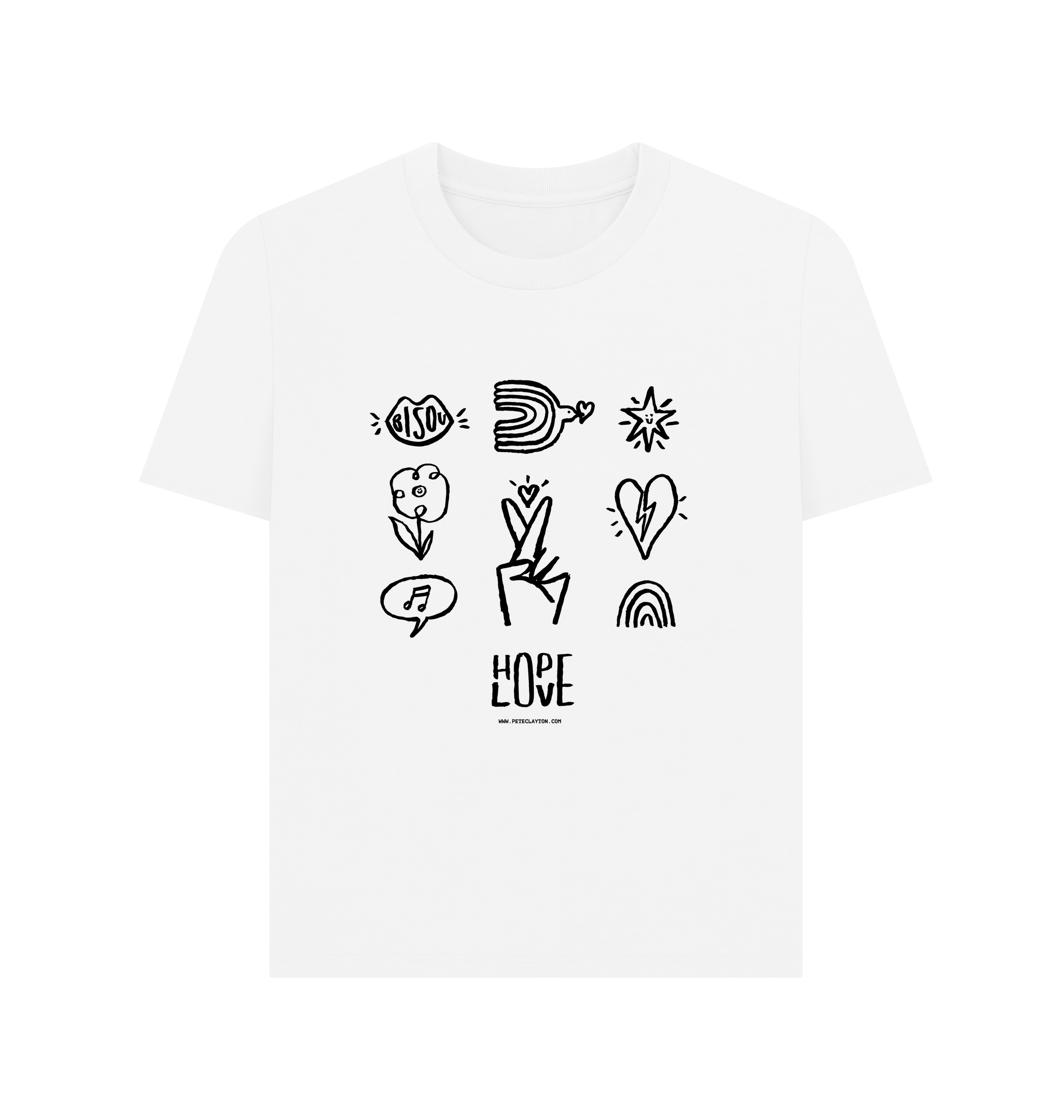 White Printed T-shirt Front